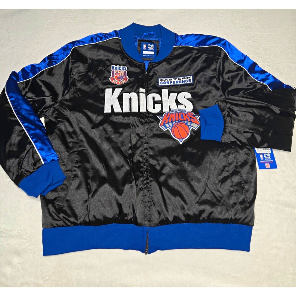 NWT Ultra Game NBA New York Knicks Satin Bomber Jacket Mens XL Zip